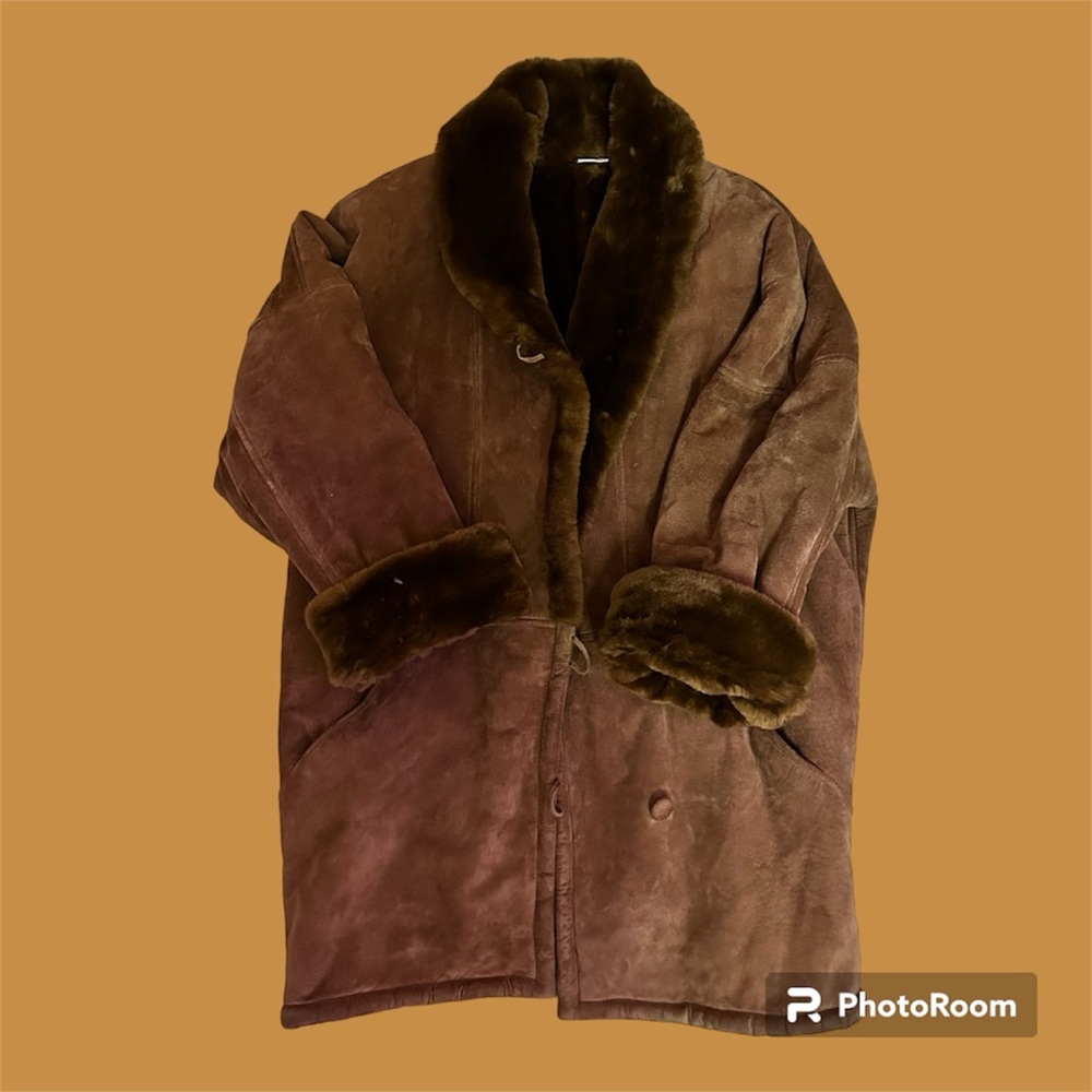 Fur Lined Vintage Brown Coat